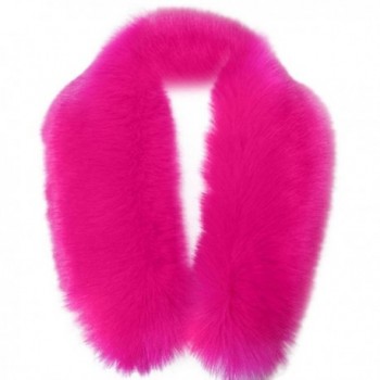 DDLBiz Fashion Women's Faux Fur Collar Scarf Shawl Wrap Stole Scarves - Hot Pink - CE12N9RXHXG