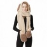 Women Girl Plush Soft Winter Warm Hoodie Gloves Pocket Hat Scarf - Beige - CP127YTBFMN