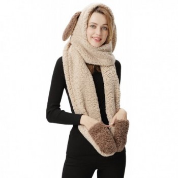 Rabbit Winter Hoodie Gloves Pocket in Cold Weather Scarves & Wraps