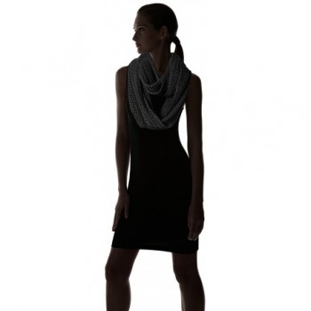 Womens Dots Weaving Solid Black in Cold Weather Scarves & Wraps