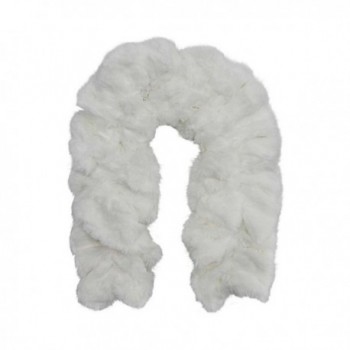 White Pull Thru Ruffle Warmer Scarf