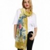 GERINLY Summer Scarfs Rosa Chinensis Print Beach Wrap Womens Travel Shawls - Yellow - C418C3TL4NG