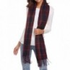 Women's Long Shawl Big Grid Winter Warm Lattice Large Scarf - Rose Viole - C7185QQES57