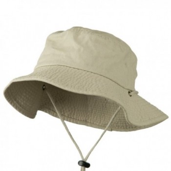Big Size Washed Bucket Hat with Chin Cord - Putty (For Big Head) - C511HPANXJ9
