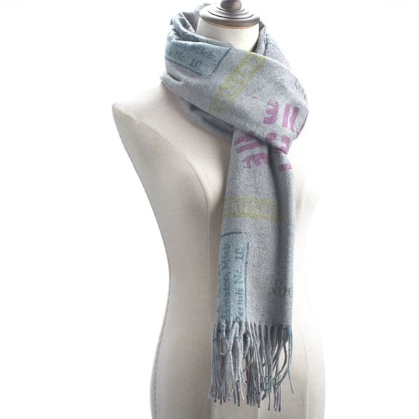 Women Large Soft Pashmina Shawls Wraps Scarf Long Cover Up Scarves 75"x26" - Gray - CS189HK8YUC