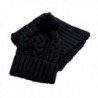 Jelinda Women Warm Knitted Scarf and Hat Winter Set - Black - CY12NYUZ6DJ