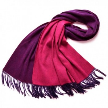 ZORJAR Wool Winter Scarf Women Men Thick Warm Long Scarves Double Color70"x27" - Color 16 - C612MXLESIL