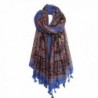 Scarves-Saingace Women Winter Autumn Cotton Boho Wrap Shawl Tassel Scarves - Blue - CJ12L8P84VJ