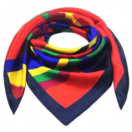 TONY & CANDICE Women's Square Scarf 100% Polyester Silk Feeling- 33X33 ...