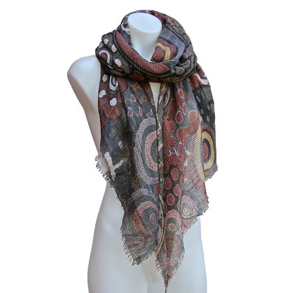 Terra Nomad Women's Lightweight Pashmina Style Scarf Shawl - Taupe/Rose - CI11B761GR9