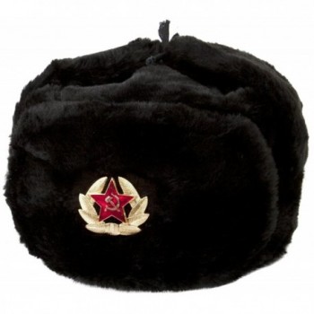Hat Russian Soviet Army Black KGB * Fur Military Cossack Ushanka * Size M - CK113Z4TE39