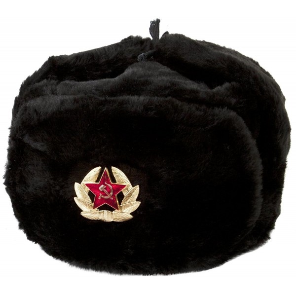 Hat Russian Soviet Army Black KGB * Fur Military Cossack Ushanka * Size M - CK113Z4TE39