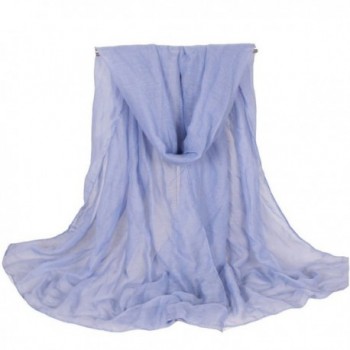 Nanxson(TM) Lady/Women Voile Fashion Summer Solid Color Scarf/Wrap 18070CM WJW0007 - Light Blue - CV12G7K7AYV