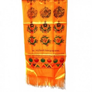 Tibetan Golden Prayer Scarf Katas with 8 Symbol (8 Auspicious Signs) - CE11HTT3JUF