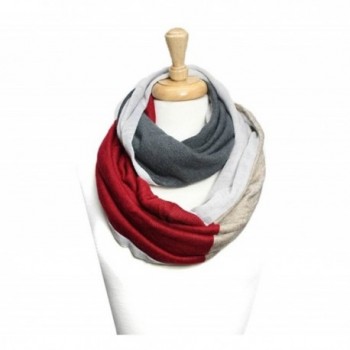 Trendy Knitted Color Block Infinity Scarf - Beige - CJ11I97NRIF