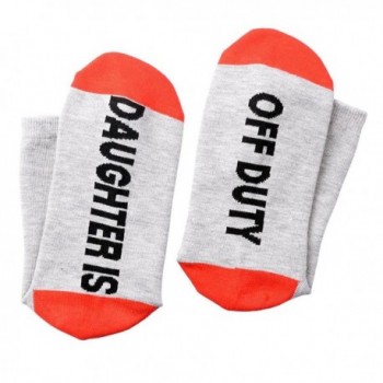 Funny Knitting Word Off Duty Socks Novelty Cotton Crew Socks Gift for Women - Daughter is Off Duty - CT189XEMTW5