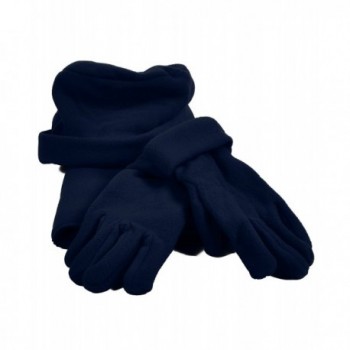Women's Polyester Fleece Winter Set with Matching Hat- Gloves- and Scarf - Black - CV11T8MTQN5