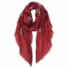GERINLY Geometric Embroidery Shawl Scarf Womens Special Occasions Gift - Wine - C91800L07ZN