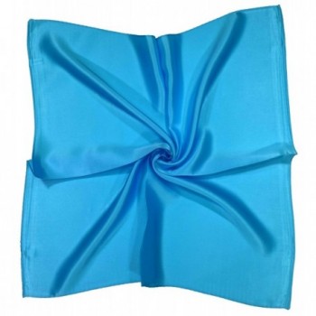 Turquoise Blue Good Quality Silk Small Square Scarf - CU12O6E7H8G