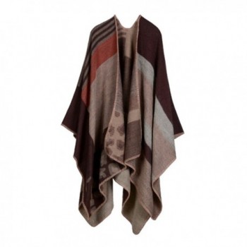 Honeystore Women's Pashmina Wrap Shawl Scarves Poncho Cape Cardigan Coat Blanket - Leopard Coffee - CA12LB2I8O7