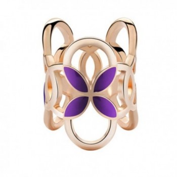 Fashion Three Ring Scarf Clip Four-leaf Clover Shawl Buckle Brooch Pin for Women - Purple - CK182XMHATG