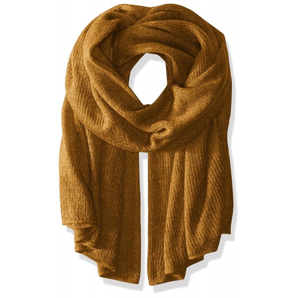 Steve Madden Women's solid Lightweight Super Soft Knit Blanket Wrap - Mustard - CR12KMQPL2Z