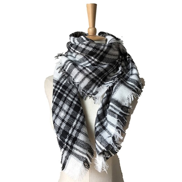 Abclothing Family Match Scarf Plaid Blanket Shawls for Adult and Kids - Whitegray - CP1883WZKZA