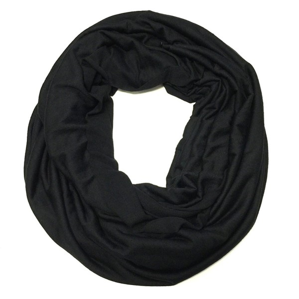 Wrapables Soft Jersey Knit Infinity Scarf - Black - CU11SQUQ2TV