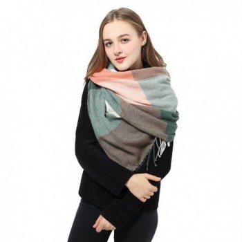 Blanket Scarf Women Plaid Scarf Pashmina Pink Winter Scarf Wrap Shawl for Women - D: Pink Scarf（22*78 Inch） - C9186RGGS24