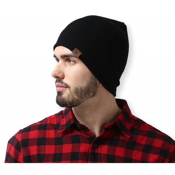 Daily Ribbed Beanie Tough Headwear - Black - CU12MJ4DPL7