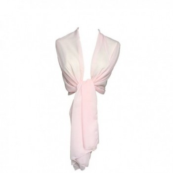 Women Chiffon Bridal Wedding Evening Soft Wrap Scarf Shawl - Pink - CB182IDER65