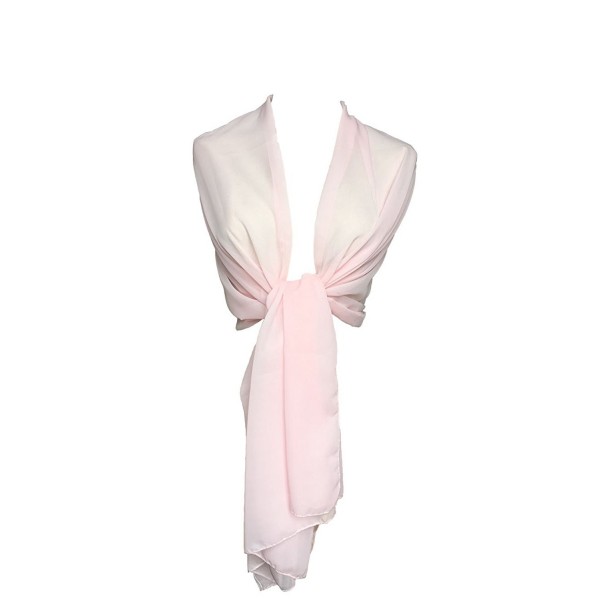 Women Chiffon Bridal Wedding Evening Soft Wrap Scarf Shawl - Pink - CB182IDER65