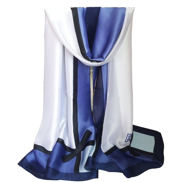 K-Elewon Silk Scarf Women Fashion Scarves 100% Silk Long Lightweight Sunscreen Shawls - Blue - CG182LZA0TR