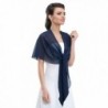 Chiffon Bridal Evening CIRCULAR Stole Shawl Wrap - Perfect for Bridal Wedding Evening Prom Ball - Navy - CM1204EGLCT