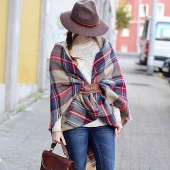 Plaid Checked Tartan Scarf Shawl in Cold Weather Scarves & Wraps