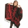 KayJayStyles Floral 2 Tone REVERSIBLE Cashmere Feel Poncho Shawl Cape Ruana - CC113V52Y57