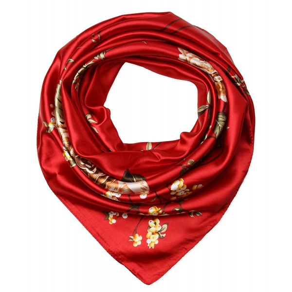 35" Women's Neckerchief Satin Smooth Scarf for Hair Wrapping at Night by corciova - 246 Carnelian - C812O1CUDBC