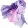 Towallmark 64.5x19.6" Women Lightweight Floral Long Stole Chiffon Scarves - Purple - CU11R5KD1YH