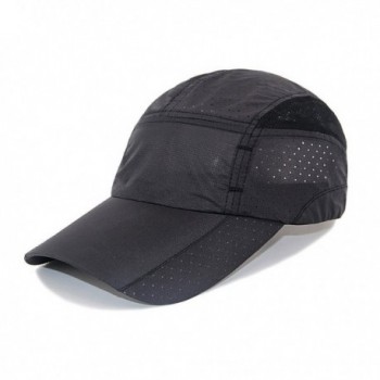 LETHMIK Sport Cap Summer Quick-drying Sun Hat Unisex UV Protection Outdoor Cap - Plain Black - CG12E9IXH9B