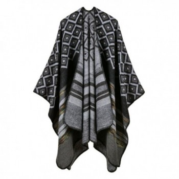 LHHZ U Womens Color Block Poncho