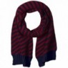 Nautica Women's Bias Stripe Knit Scarf - Navy/Wine - CV12KO8XVRN