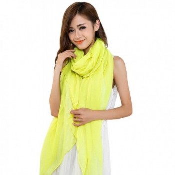 Large Size Fashion Voile Design Shawl Pashmina Scarf Wrap Stole Throw CJ Apparel NEW - Yellow - CJ11QFD5ZSF