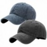 Vintage Washed Dyed Cotton Twill Low Profile Adjustable Baseball Cap - A-navy Blue+black - CK184UKUZUT