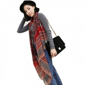 Tonsee 1PC Korean National Wind Printing Scarf Shawls Dual Long Paragraph Cotton Scarf For Women (Red) - CM125DG79AP