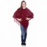 Livingston Ponchos Knitted Pashmina Burgundy