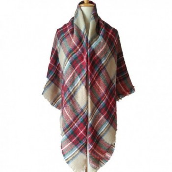 Kaariss Womens Tassels Tartan Blanket