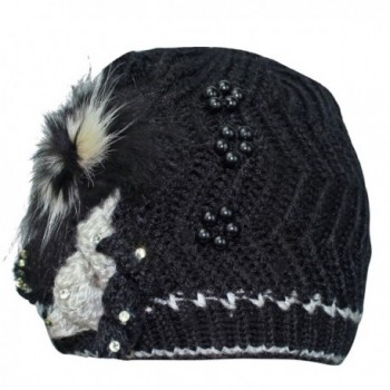 Black Beanie Winter Scarf Rhinestone