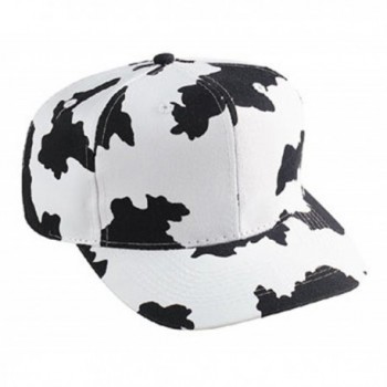 Otto Caps Cow Pattern Cotton Twill Pro Style Cap - Black/White - C411U5JWNNZ