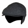 Folie Co. Charcoal Grey Wool Winter Ivy Cabbie Hat w/Fleece Earflaps - Driving Hat - CD188HHWGT2