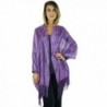 Luxury Divas Floral Filigree Metallic Shawl Wrap - Purple - CK116P2CCB9